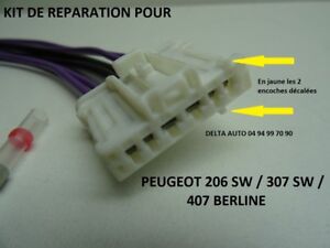 KIT DE RÉPARATION CONNECTEUR BLANC FEU ARRIÈRE PEUGEOT 406 BERLINE phase 2 NEUF