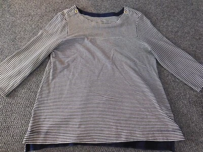 Blusa Croft & Barrow Mujer Grande Azul Rayas Pullover Top Foto 1 de 4