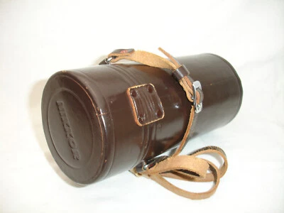 NIKON NIKKOR LENS CASE with strap long, 7" x 3"  BROWN  #1151b - Image 1 of 4