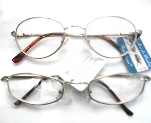 2 READING GLASSES Power +4.0 Reader  Variety metal unisex styles Spring temples - Picture 1 of 1
