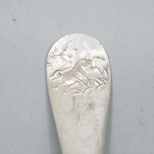 Cuchara victoriana de 4,25" Fox Demitasse de plata esterlina Durgin de finales del siglo XIX sin monograma - Imagen 1 de 4