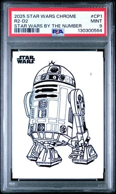 2025 TOPPS CHROME STAR WARS STAR WARS BY THE NUMBER #CP1 R2-D2 PSA 9 POP 2 - Image 1 of 3