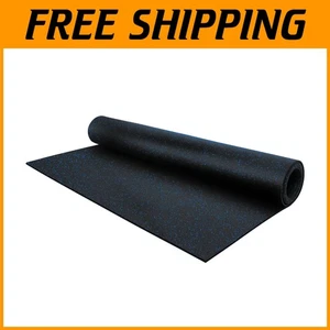 Portable 1/4" Blue Rubber Flooring Roll - Shock Absorbing Mat for Gym & Trailer - Picture 1 of 8