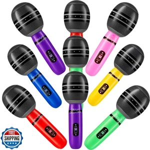 Micrófonos inflables para fiestas - (paquete de 12) colores neón de 10 pulgadas explotan - Imagen 1 de 5