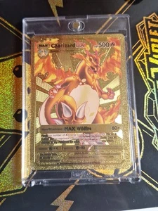 Pokémon V Max Charizard OX HP500 Gold Foil Fan Art Karte Sammeln Zard Preisvorschläge - Bild 1 von 2