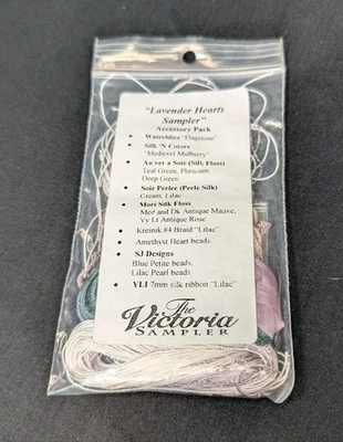 The Victoria Sampler Lavender Hearts Silk Accessory Pack New - Image 1 of 2