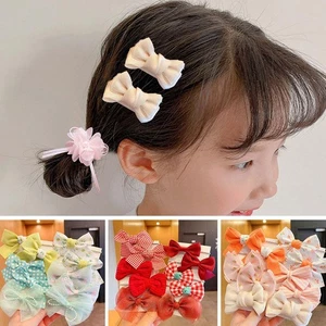 10pcs/set Flower Bowknot Elastics Hair Ties For Girl Cute Children Rubber 9CL2 - Picture 1 of 21