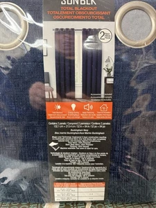 SUN+BLK Total Verdunkelung Fenstervorhänge - Marine 52 x 84 Zoll, 2er Pack... - Bild 1 von 3