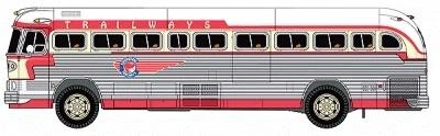 Classic Metal Works 32110 HO Mini Metals Trailways Dallas GMC PD 4103 Bus - Image 1 of 1