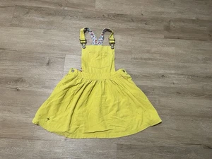 Mini Boden Overall Corduroy Jumper Sz 6-7 Dress Girls Cotton Yellow - Picture 1 of 8