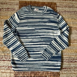 J. CREW Wallace & Barnes Crew Neck Chunky Knit Fishermen Sweater Blue Men's XL - Picture 1 of 3