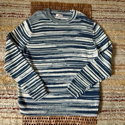 J. CREW Wallace & Barnes Crew Neck Chunky Knit Fishermen Sweater Blue Men's XL - Image 1 of 3