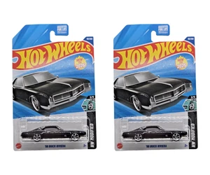 2025 Hot Wheels '66 Buick Riviera #50 Gloss Black - Set of 2 - Picture 1 of 3