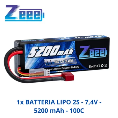 1x BATTERIA LIPO ZEEE connettore T - 2S - 7.4 V - 5200 mAh - 80C🔋⚡ - Image 1 of 4