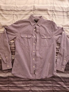 Michael Kors Herren Classic Fit Button Down kariertes Hemd - Größe Small lila - Bild 1 von 6