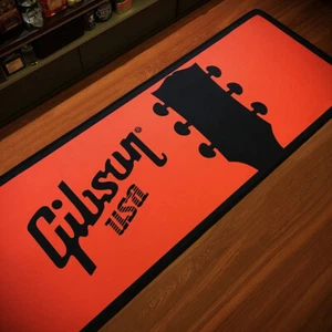 GIBSON Rock Guitar Music Flannel Carpet Band Floor Mat Living Room Area Rug - Picture 1 of 10