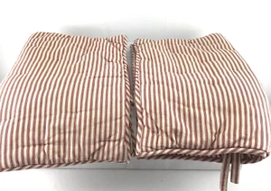 Pottery Barn Standard Quilted Shams Red/Beige Striped - Set of Two (2) shams - Picture 1 of 10