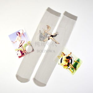 Lot 10 pairs!ultra sheer silky glossy knee high stocking reinforced toe flatknit