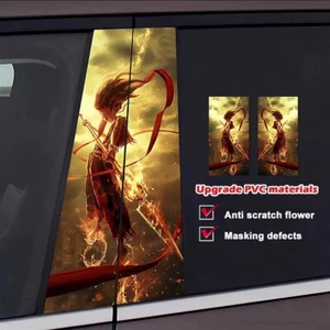 Car Center Pillar Sticker Ne Zha Wrap Home Office Window Door PVC Decal Yellow - Picture 1 of 11