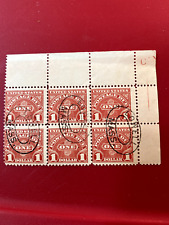 1930 Block of United States Postage Due $1.00 stamps = 6 in block