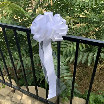 Arcos grandes blancos para boda con colas largas de tul - 9" de ancho, juego de 6, boda Foto 1 de 4