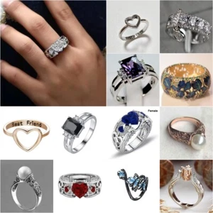 Women Wedding Ring   Rings Jewelry Cubic Zirconia Elegant Size 6-12 - Bild 1 von 34