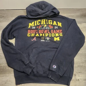 Michigan Size SMALL hoodie Pullover Sqeatshirt Rose Bowl Champions 2024 Alabama - Picture 1 of 9