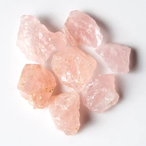 Piedras preciosas de cristal de cuarzo rosa áspero natural de 1/4 lb minerales curativos - Imagen 1 de 4