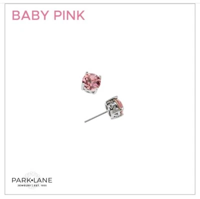 Park Lane "PENDIENTES DE IMPRESIÓN" Rosa Bebé 3 CARATES CIRCONITA CÚBICA Reg. $90 Foto 1 de 2