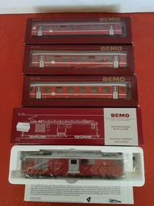 ✅ Bemo convoglio BVZ Deh 4/4 n. 21 "STALDEN" e tre carrozze - H0m/H0e - Imagen 1 de 11