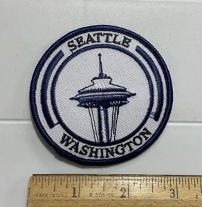Seattle Washington Space Needle Tower Round Embroidered Souvenir Patch Badge - Picture 1 of 3