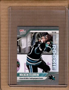 Pegatinas 2024 Topps Now NHL 30 Macklin Celebrini 1st Multi-Goal Sharks *En mano* - Imagen 1 de 3