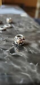 used retired authentic pandora charms sterling silver with 14k gold "k" charm