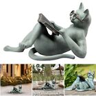 Waterproof Garden Cat Statue Resin Craft Cat Resin Ornaments  Courtyard