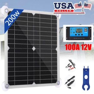 200W Solar Panel Kit 100A 12V Battery Charger w/ Controller Car Caravan Boat - Picture 1 of 16