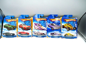 Hot Wheels lot of 5 2009/2010  Winter(Snowflake) cards incl '67 Shelby,  etc