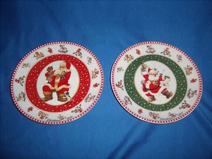 Santa Clause Collector Plates 1997 Giordano by Westwood Set of 2 - Imagen 1 de 5