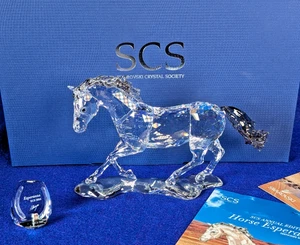 Swarovski Esperanza Running Horse & Horseshoe Plaque SCS 2014 -COA Original Box - Picture 1 of 18