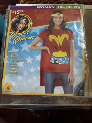 Disfraz de Halloween de la Mujer Maravilla Marca Rubí Talla 1XL (18-20) Camisa Capa Tocado Foto 1 de 3