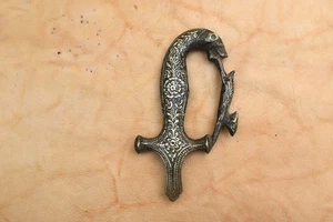 Vintage handmade Indian Mughal Islamic Brass Lion Deer Grip Sword Shamshir Hilt - Picture 1 of 12