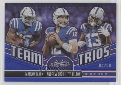 2019 Absolute Team Trios Blue Spectrum /50 Andrew Luck Marlon Mack TY Hilton - Image 1 of 2