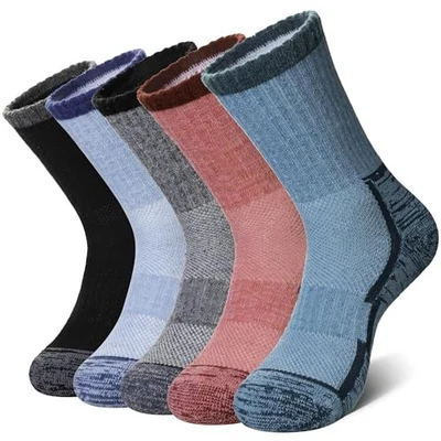  Merino Wool Hiking Socks for Women Thermal Medium Black/Grey/Green/Red/Blue - Image 1 of 4
