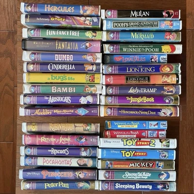 Lot of 33 Disney VHS Tapes Clamshell Cases Animated Classic, Rare & Collectible - Image 1 of 4