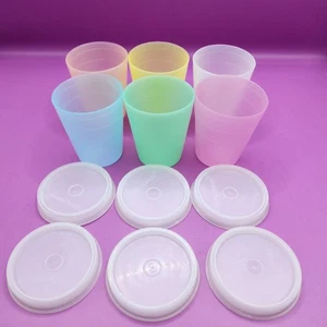 6 Tupperware Vintage Mini 2 oz Midget Containers Pastel With Lids - Picture 1 of 4