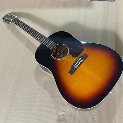 Guitarra Eléctrica Acústica J-45 Sunburst con Pastillas Tuerca de Hueso Tapa de Abeto Sólido Foto 1 de 4