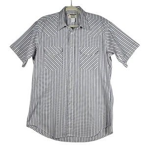 Camisa Ruddock De Colección Para Hombres Grande X Colas Largas Rayas Perla Occidental A Presión EE. UU. - Imagen 1 de 10