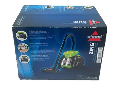 BISSELL Zing Lightweight, Bagless Canister Vacuum 1665 Black/Citrus Lime NEW - Image 1 of 3
