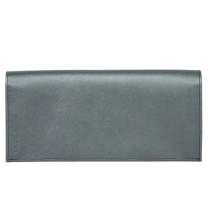PRADA 2M0836 Saffiano Leather Long Wallet Silver - Picture 1 of 15
