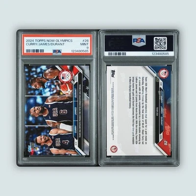 2024 Topps Now Juegos Olímpicos Steph Curry/LeBron James/Kevin Durant #26 PSA 9 Equipo EE. UU. Foto 1 de 3