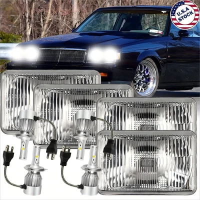 4x Faros LED HI/LO Beam H4656 Fit Buick Regal Grand National 1982-1987 4X6" Foto 1 de 4